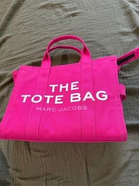 Marc Jacobs Hot Pink Canvas Tote with Bold Logo